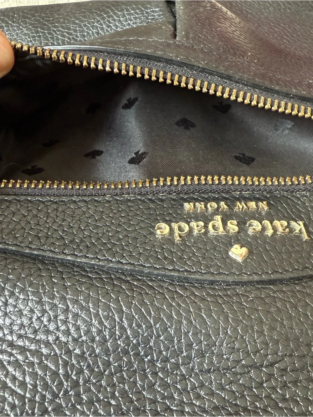 kate spade Karina Black Leather Small Backpack with Gold Hardware